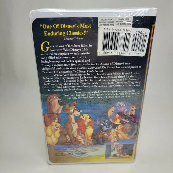 Lady and the Tramp (NEW SEALED VHS, Masterpiece Collection) Clamshell Hype - Picture 3 of 5